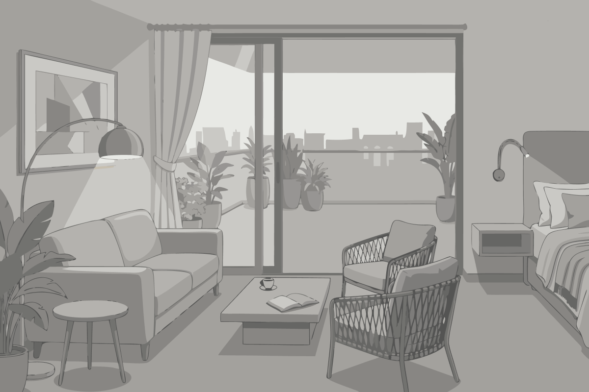 Deluxe Doppel-/Zweibettzimmer mit Poolblick